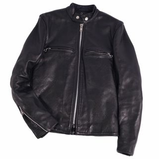 バンソン(VANSON)の美品 バンソン VANSON ジャケット レザージャケット シングルライダース ライナー付き ステアハイド アウター メンズ 34(S相当) ブラック(レザージャケット)