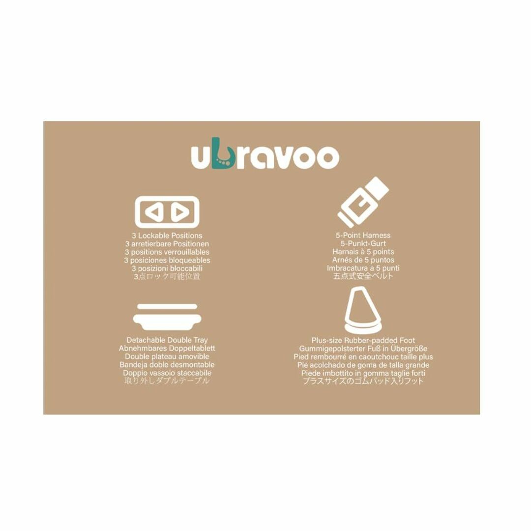 色: グレー】UBRAVOO ベビーチェア ハイローチェア キッズチェア 五点