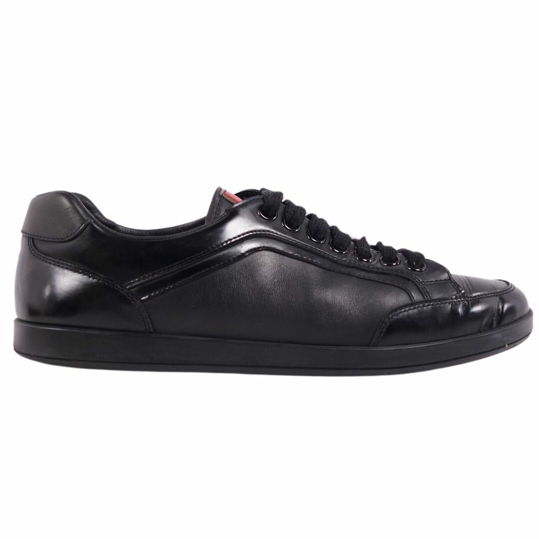 プラダ スポーツ PRADA SPORT スニーカー ローカット レースアップ カーフレザー シューズ メンズ 6.5(25.5cm相当) ブラック