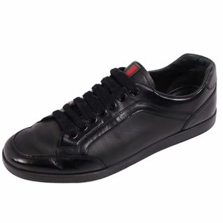 プラダ(PRADA)のプラダ スポーツ PRADA SPORT スニーカー ローカット レースアップ カーフレザー シューズ メンズ 6.5(25.5cm相当) ブラック(スニーカー)