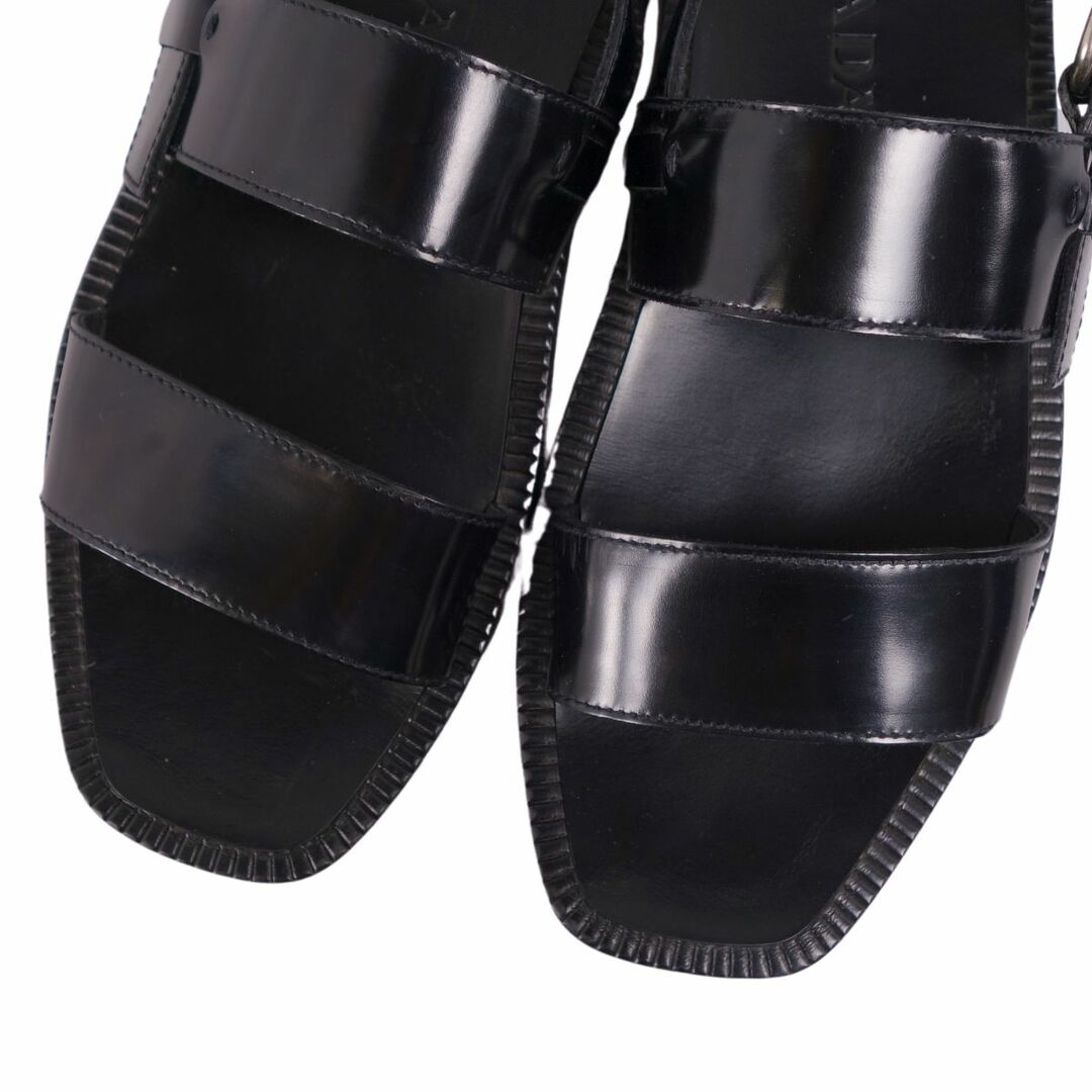 PRADA(プラダ)のプラダ PRADA サンダル スポーツサンダル ストラップ カーフレザー シューズ メンズ 8(27cm相当) ブラック メンズの靴/シューズ(サンダル)の商品写真