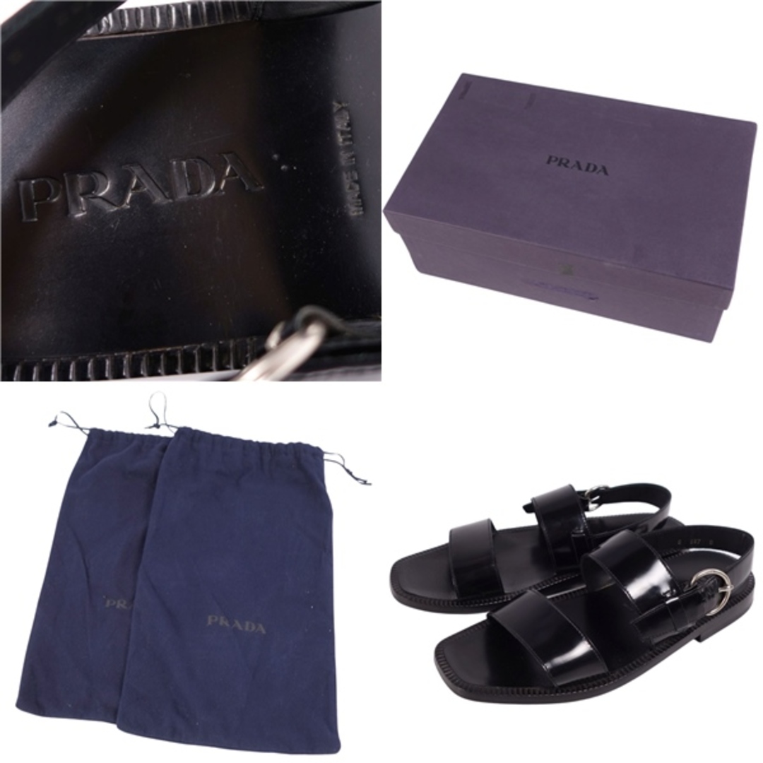 PRADA(プラダ)のプラダ PRADA サンダル スポーツサンダル ストラップ カーフレザー シューズ メンズ 8(27cm相当) ブラック メンズの靴/シューズ(サンダル)の商品写真