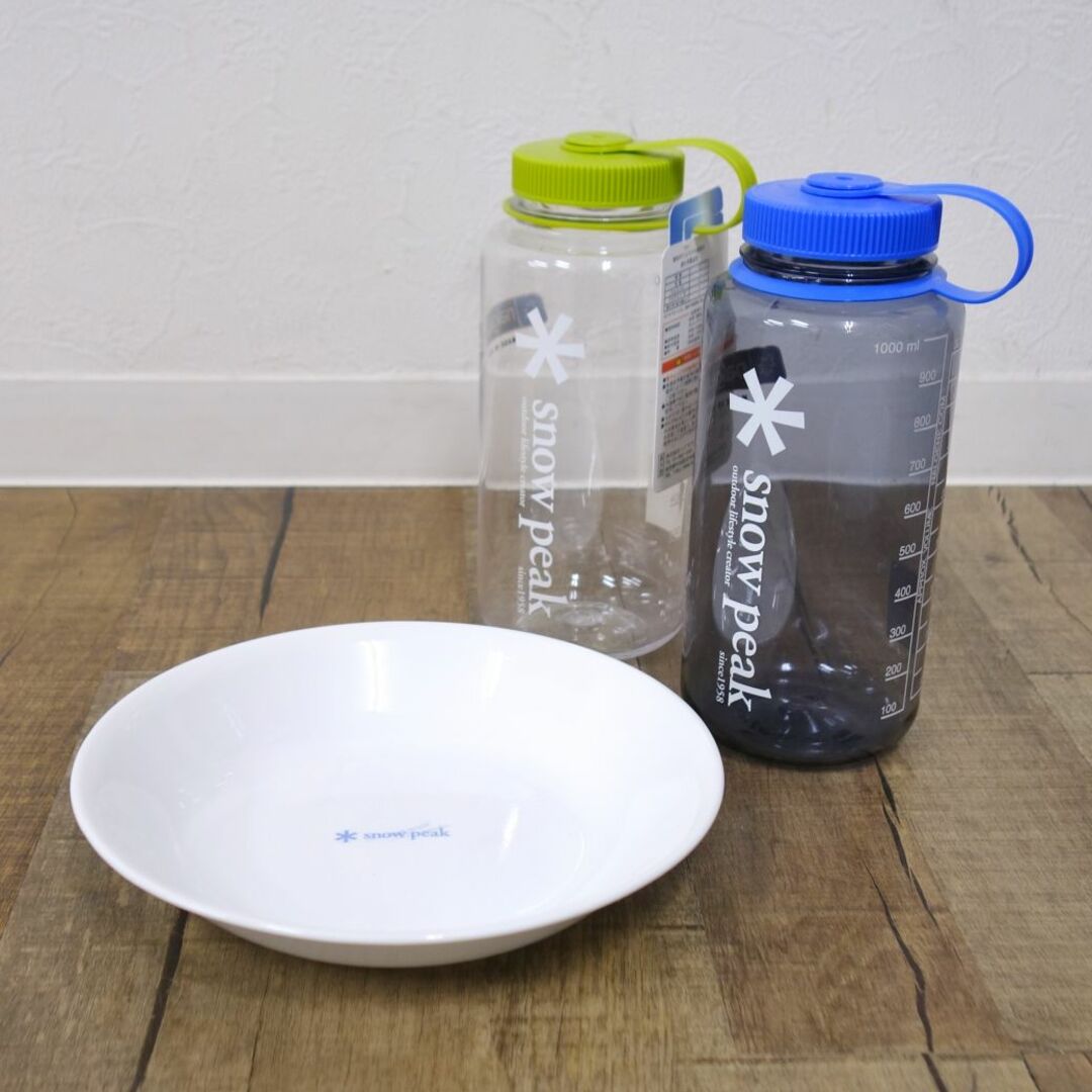 美品 廃盤 希少 限定 スノーピーク snowpeak CORELLE コレール プレート 皿 nalgene ナルゲンボトル 2014年秋雪峰祭限定コラボ 2本 水筒 セット キャンプ アウトドア