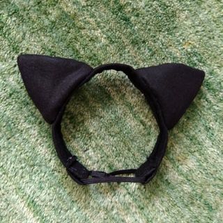 新生児〜ベビーサイズ　ハンドメイド　黒猫耳ヘアバンド(小道具)