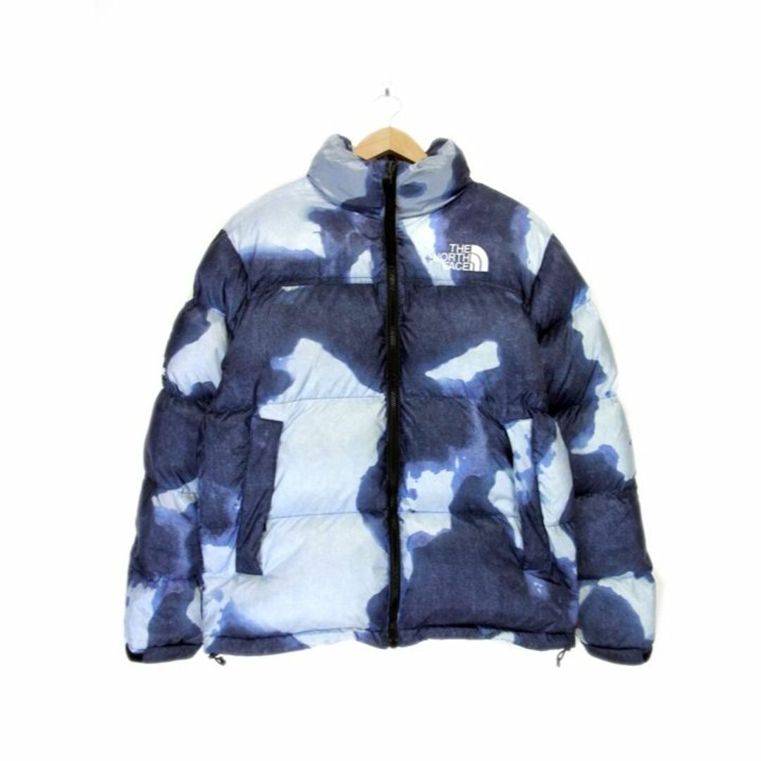 シュプリーム Supreme × ノースフェイス THE NORTH FACE ■ 21AW 【 Bleached Denim Print Nuptse Jacket 】 ブリーチド デニム プリント ヌプシ ジャケット n3610