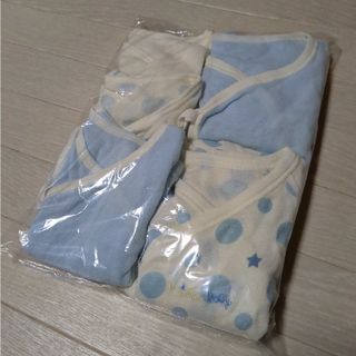 新生児　肌着セット　未使用同様　50-60サイズ　5枚セット　星　ドット　男の子(肌着/下着)