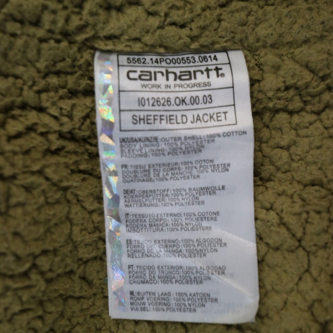 carhartt(カーハート)のCarhartt カーハート シェフフィールド デッキ ジャケット  裏地ボア チンストラップ ネイビー (メンズ M) 中古 古着 N7433 メンズのジャケット/アウター(カバーオール)の商品写真