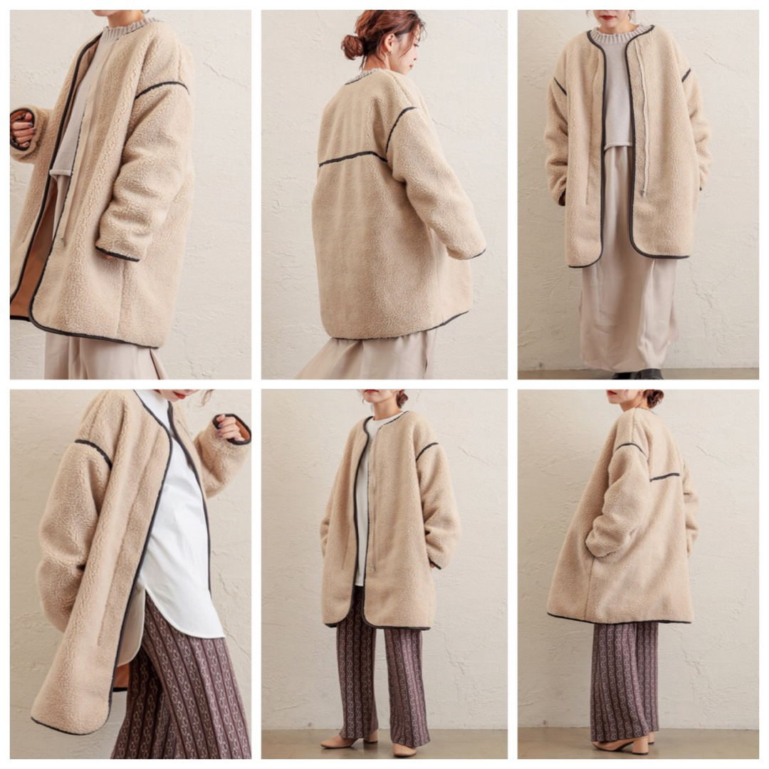 couture ノーカラー ワンピコート ロングコート - アウター couture ノーカラー ワンピコート ロングコート - アウター