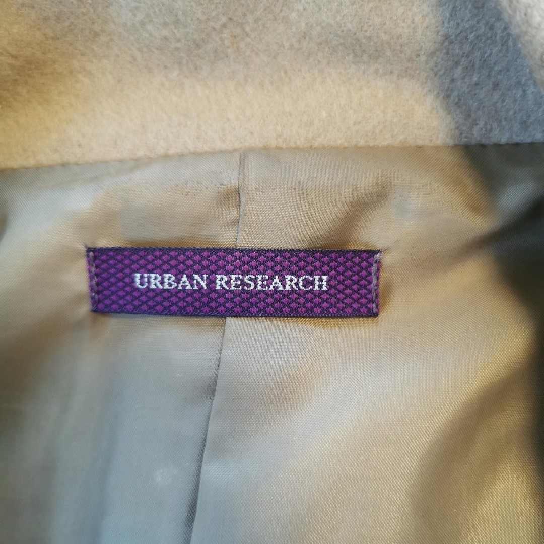 URBAN RESEARCH(アーバンリサーチ)のURBAN RESEARCH　ウール　ステンカラーコート　ベージュ　フリーサイズ レディースのジャケット/アウター(ロングコート)の商品写真