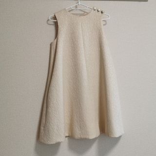 ジルスチュアート(JILLSTUART)の【JILLSTUART】花柄　ジャガード　ミニワンピース　ホワイト　サイズ0(ミニドレス)