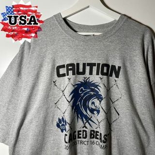 【アメリカ古着❗️】CAUTION アニマル　スポーティロゴ　2XLビッグサイズ(Tシャツ/カットソー(半袖/袖なし))