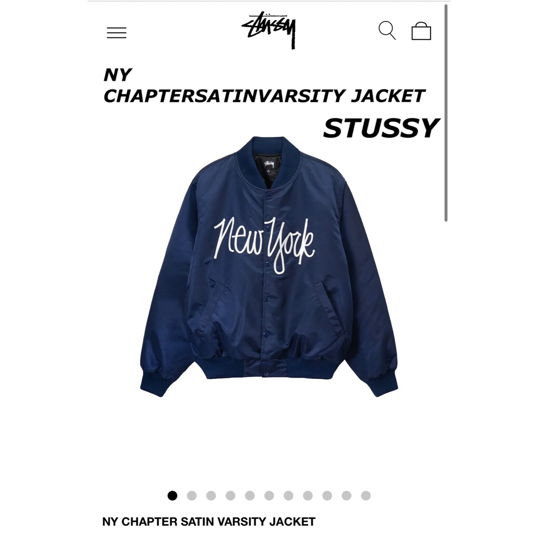 STUSSY NY CHAPTER SATIN JACKET ジャケット M | フリマアプリ ラクマ