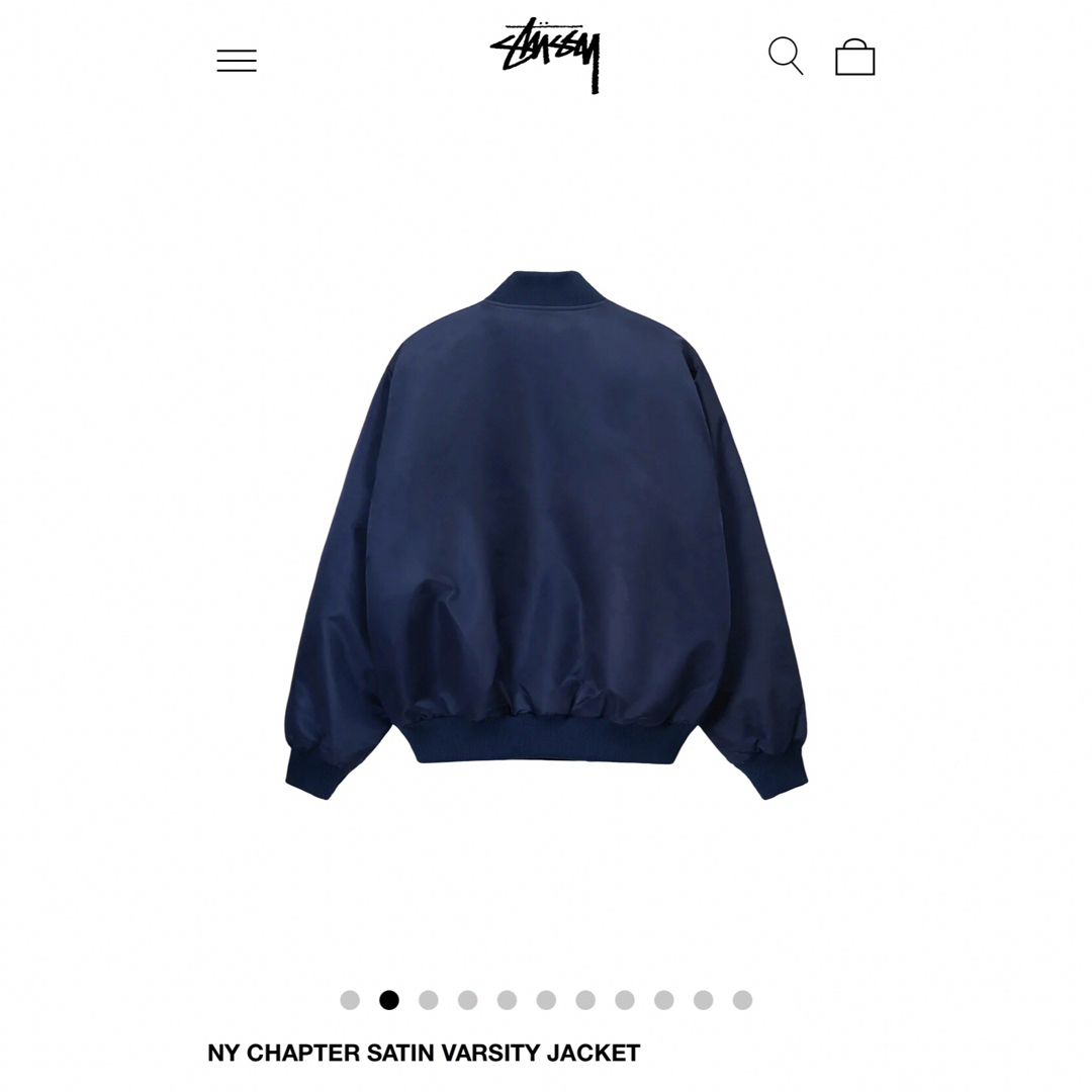 STUSSY NY CHAPTER SATIN JACKET ジャケット M