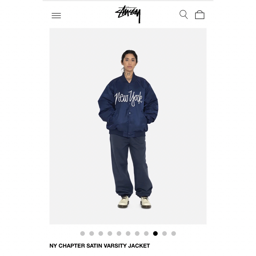 STUSSY - STUSSY NY CHAPTER SATIN JACKET ジャケット Mの通販 STUSSY - STUSSY NY CHAPTER SATIN JACKET ジャケット Mの通販