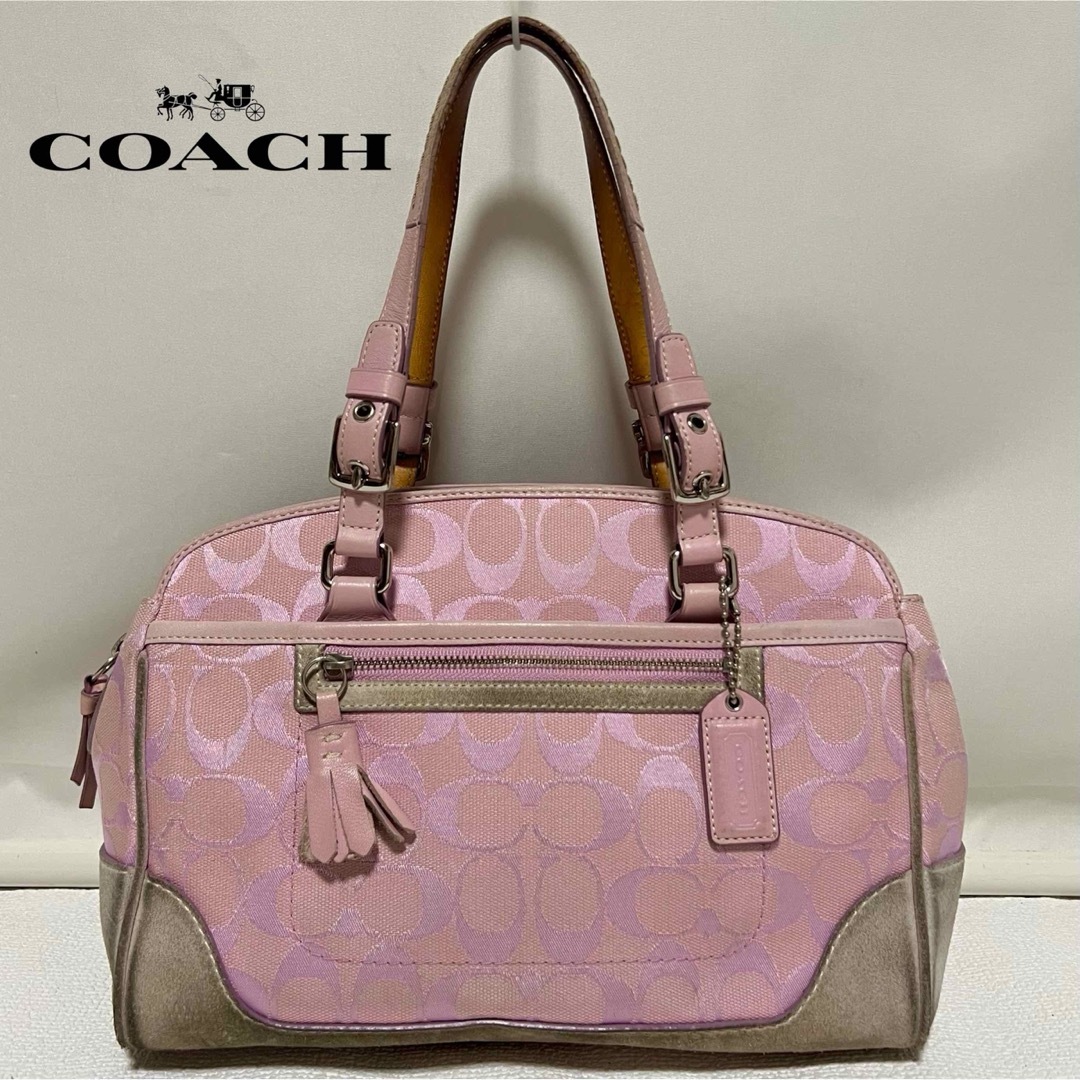 COACH コーチ ハンドバッグ トートバッグ シグネチャー キャンバス レザー