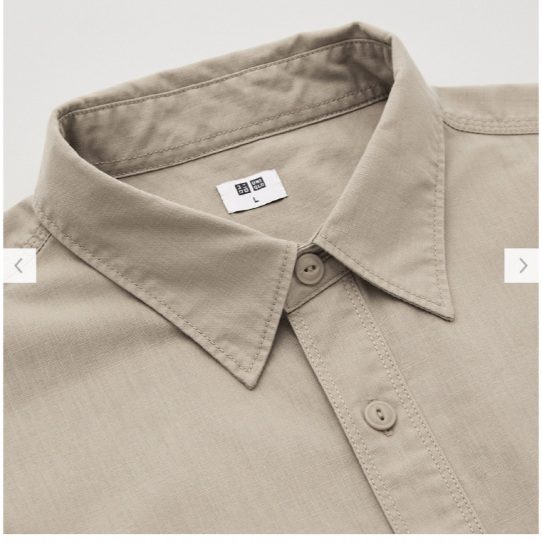 UNIQLO(ユニクロ)の【試着のみ着用】ユニクロ　ウォッシュワークシャツ　3XL  オリーブ メンズのトップス(シャツ)の商品写真