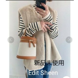 Edit Sheen - 【新品/タグ付き】Edit Sheen フェイクファーベスト グレージュ　ベスト