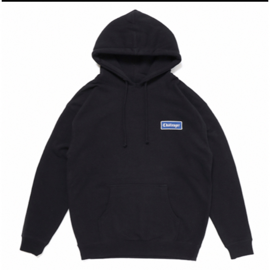 チャレンジャーCHALLENGER LOGO PATCH HOODIE Black M