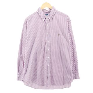 ラルフローレン(Ralph Lauren)の古着 ラルフローレン Ralph Lauren CLASSIC FIT 長袖 ボタンダウン ストライプシャツ メンズXXL /eaa383963(シャツ)