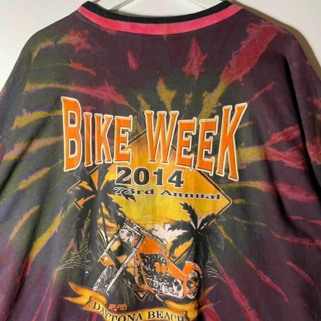 【アメリカ古着❗️】タイダイ柄BIKEWEEK デイトナビーチ　XLビッグサイズ メンズのトップス(Tシャツ/カットソー(半袖/袖なし))の商品写真