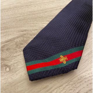 グッチ(Gucci)のGUCCI グッチ シェリーライン ビー ネクタイ ネイビー(ネクタイ)