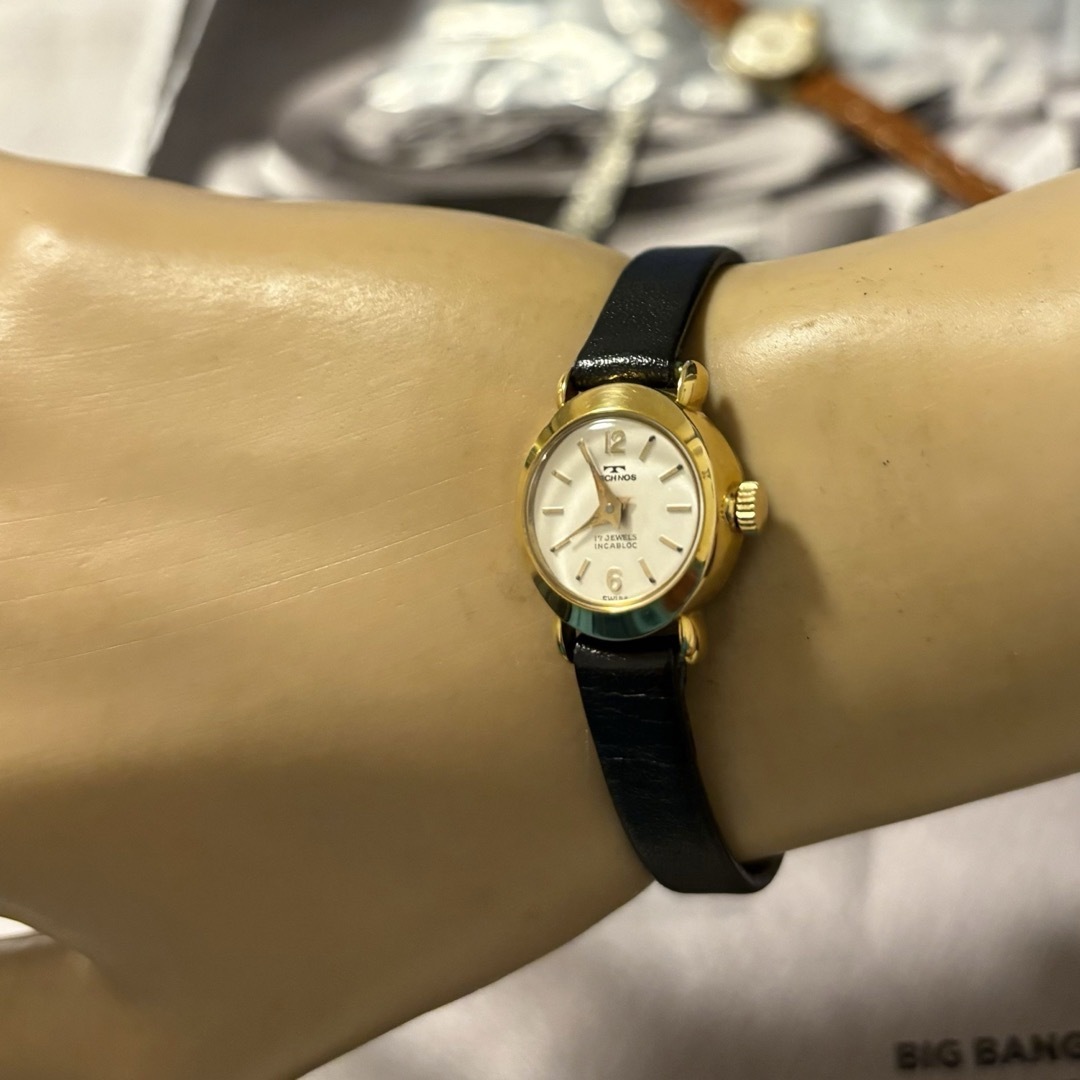 TECHNOS(テクノス)のTechnosテクノス レディース 手巻きアンティーク時計 GF ケース 金張り レディースのファッション小物(腕時計)の商品写真