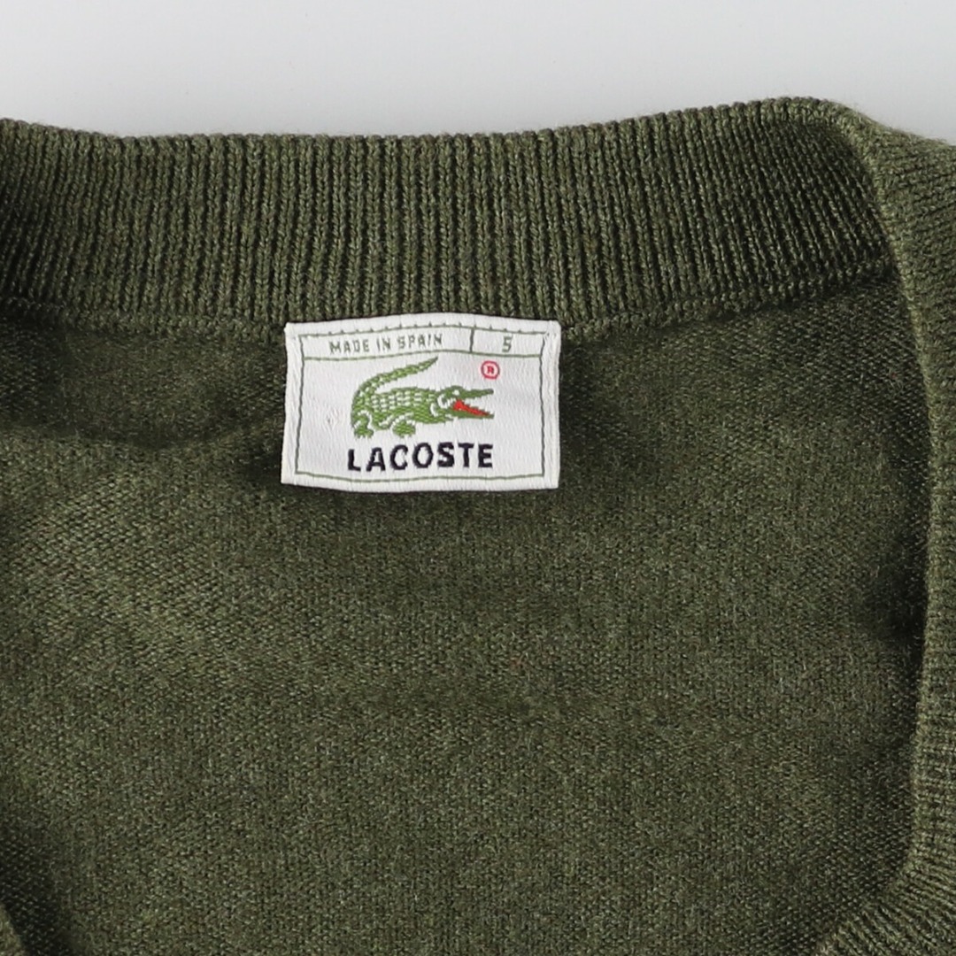 LACOSTE(ラコステ)の古着 90年代 ラコステ LACOSTE ウール×アクリルニットカーディガン スペイン製 5 メンズL ヴィンテージ /eaa378170 メンズのトップス(カーディガン)の商品写真