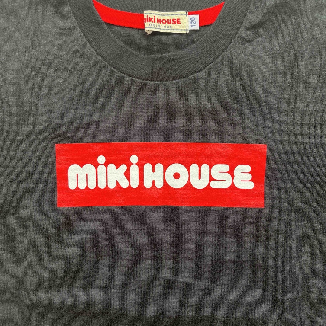 mikihouse(ミキハウス)の【ミキハウス】ボックス ロゴ Tシャツ ブラック 120 キッズ/ベビー/マタニティのキッズ服男の子用(90cm~)(Tシャツ/カットソー)の商品写真