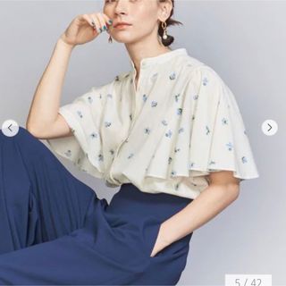 ユナイテッドアローズ(UNITED ARROWS)のBEAUTY & YOUTH UNITED ARROWS ドット&フラワーフレア(シャツ/ブラウス(半袖/袖なし))