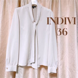 インディヴィ(INDIVI)のINDIVI 洗える ボウタイ ブラウス とろみ シャツ インディヴィ 36(シャツ/ブラウス(長袖/七分))