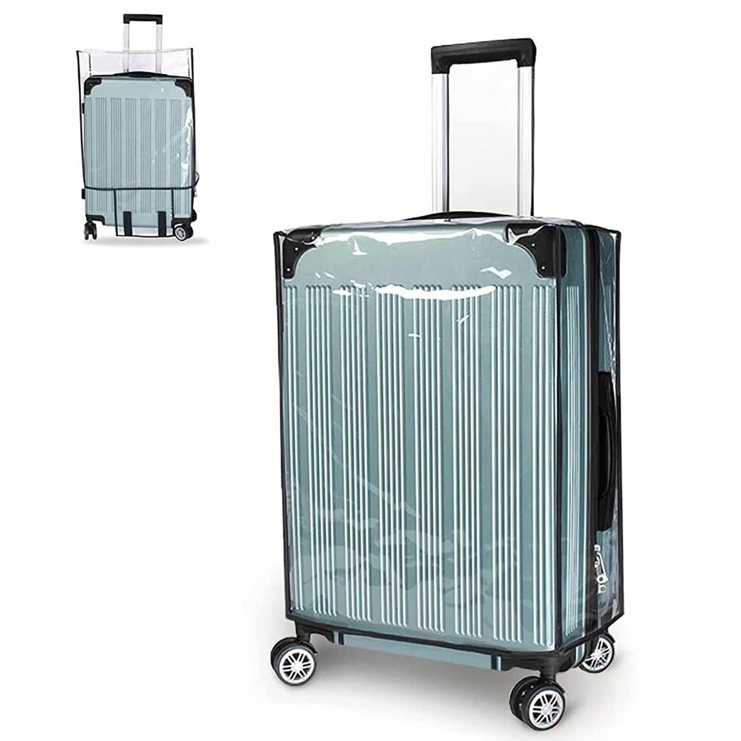 【色: 透明】[Jucwlle] スーツケースカバー 透明 防水 スーツケースベ
