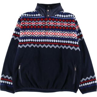 ラルフローレン(Ralph Lauren)の古着 ラルフローレン Ralph Lauren POLO by Ralph Lauren 総柄 ハーフボタン フリースプルオーバー メンズXL /eaa377619(その他)