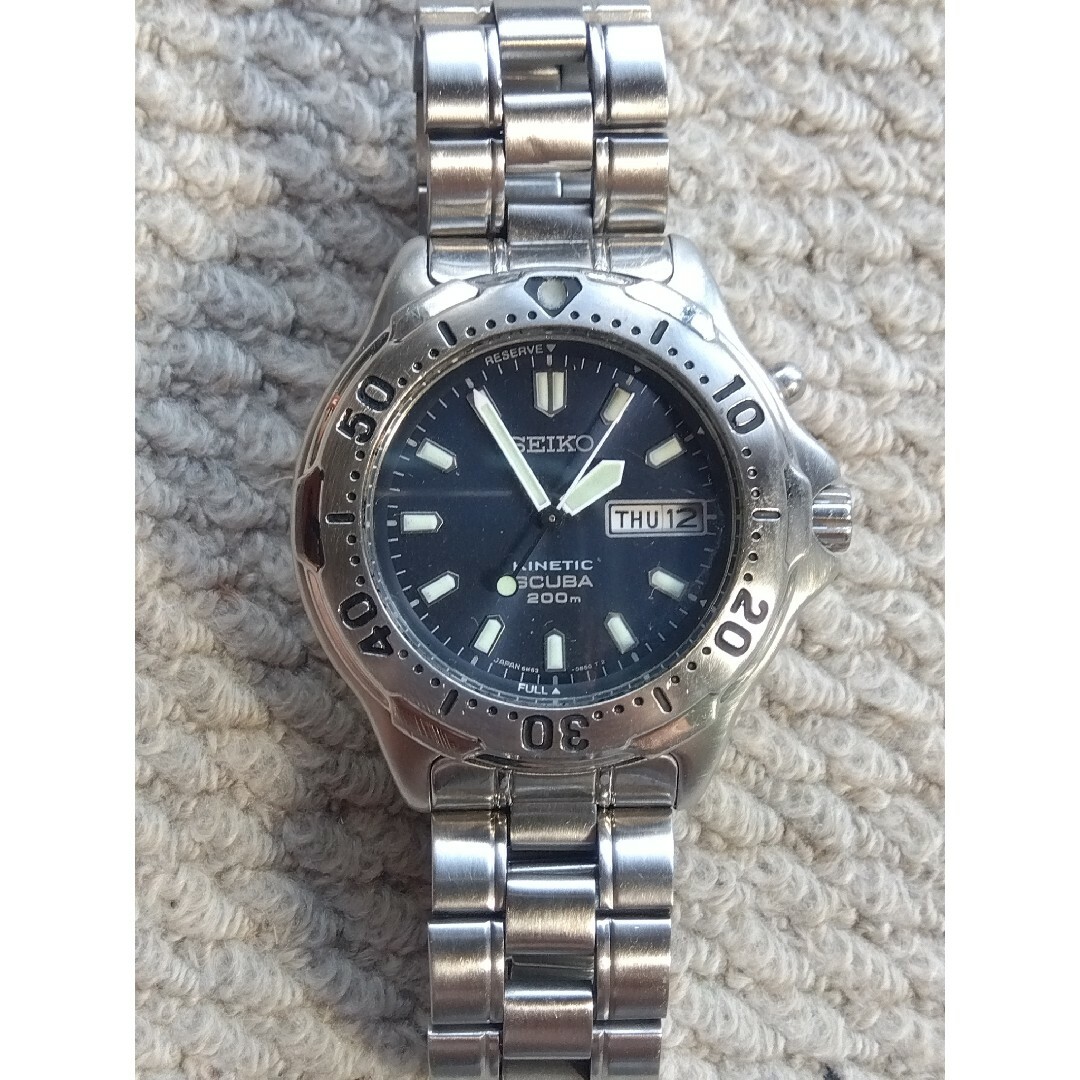 SEIKO - SEIKO キネティック5N63-0B30ダイバーズウォッチ200m二次電池
