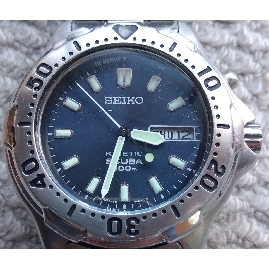 SEIKO キネティック5N63-0B30ダイバーズウォッチ200m二次電池新品-