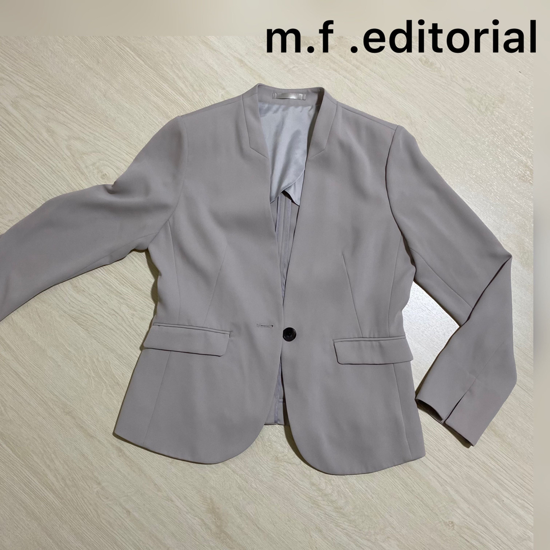 m.f.editorial(エムエフエディトリアル)の未使用品❣️m.f.editorial ノーカラージャケット Lサイズ レディースのジャケット/アウター(ノーカラージャケット)の商品写真