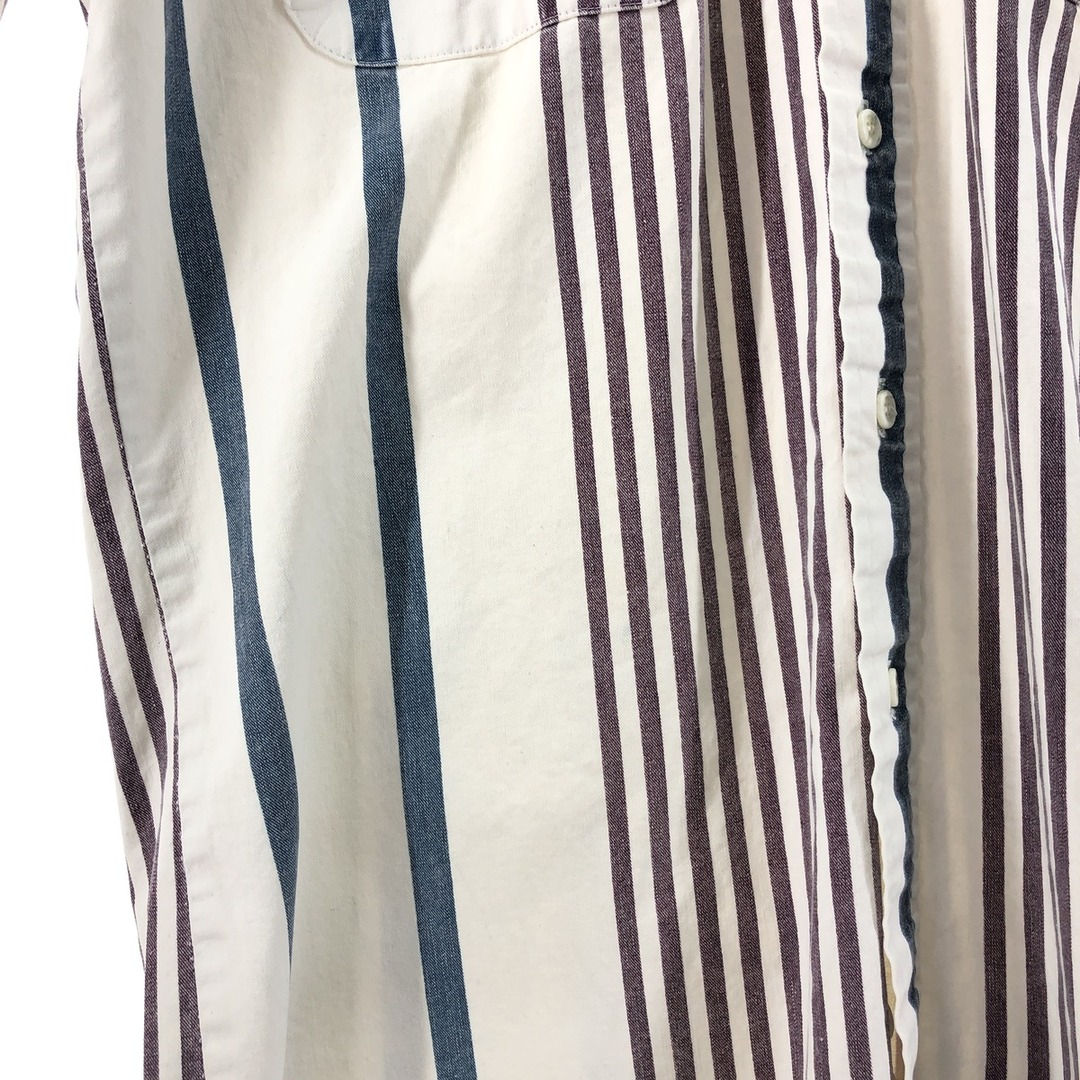 80~90年代 ラングラー Wrangler ストライプ柄 スタンドカラーシャツ USA製 メンズM ヴィンテージ /eaa378530 5