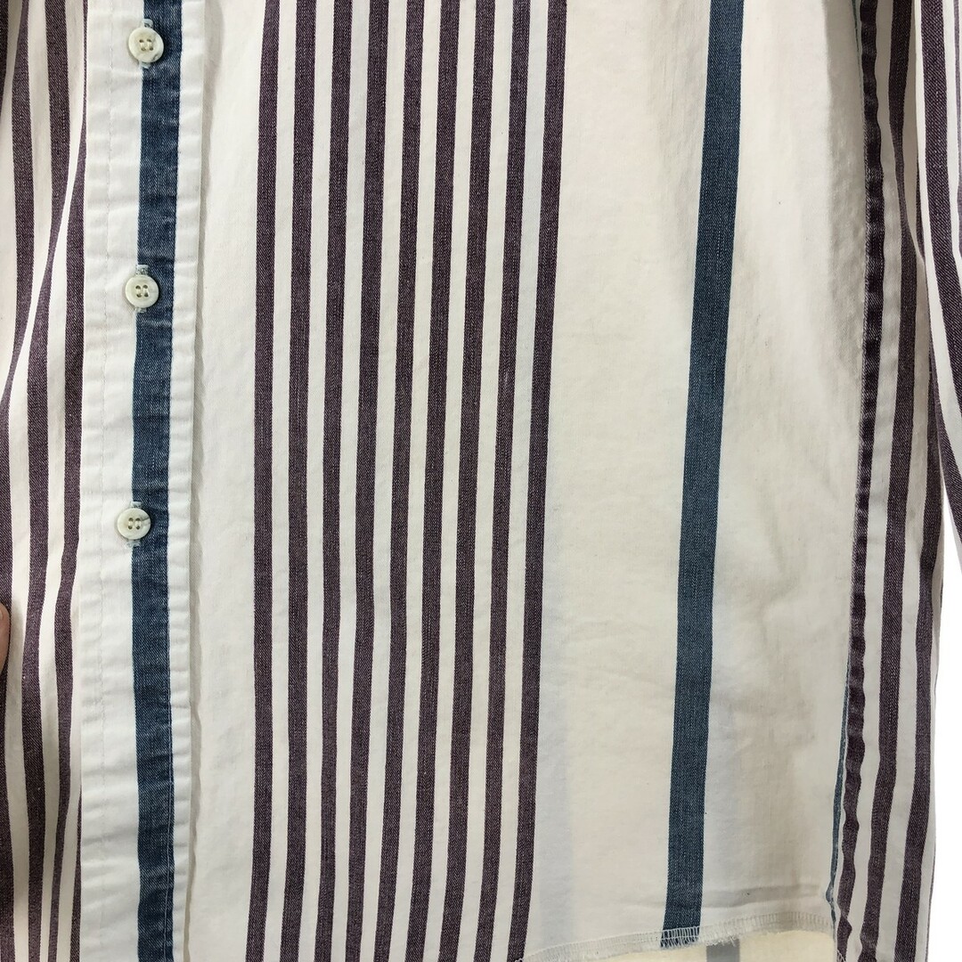 80~90年代 ラングラー Wrangler ストライプ柄 スタンドカラーシャツ USA製 メンズM ヴィンテージ /eaa378530 6