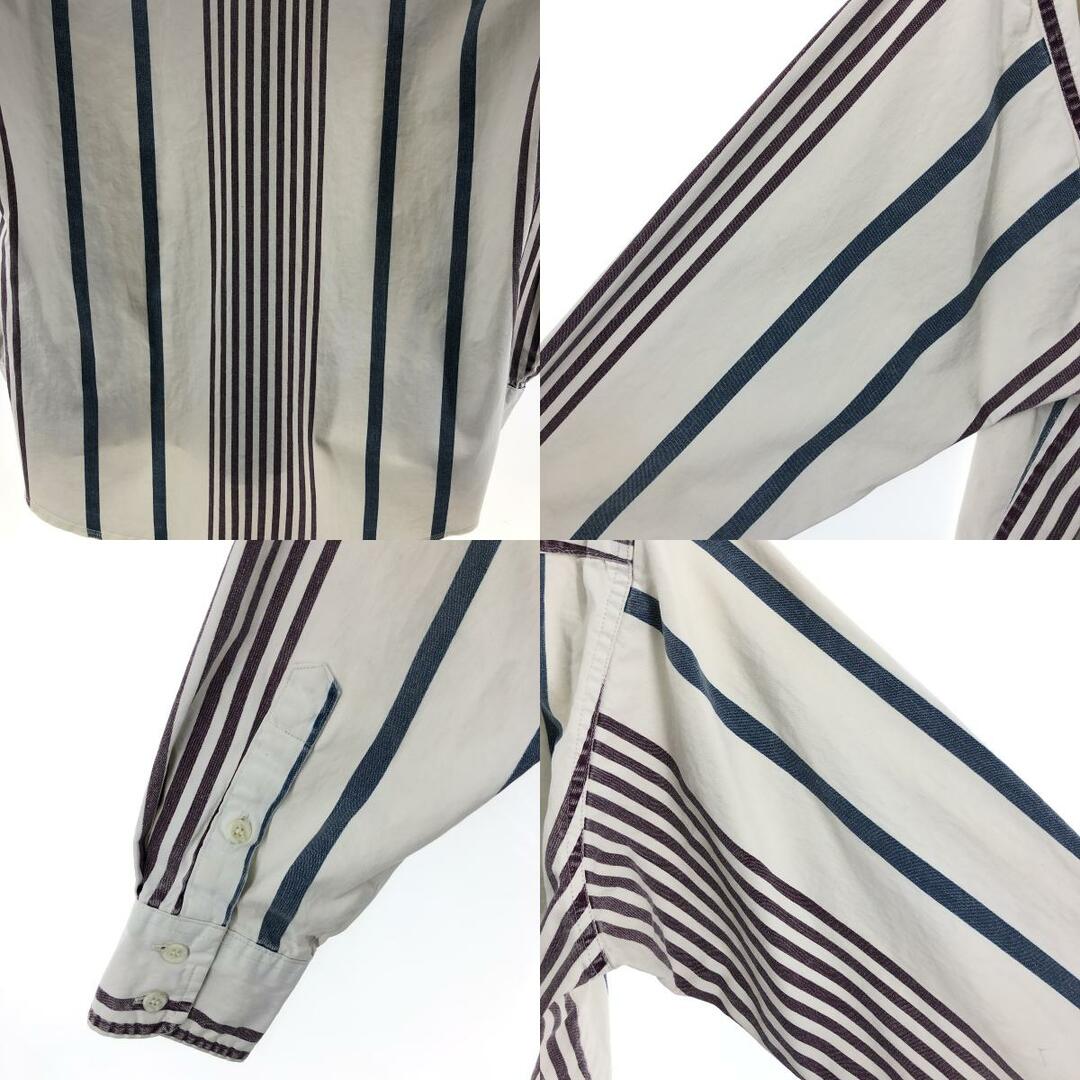 80~90年代 ラングラー Wrangler ストライプ柄 スタンドカラーシャツ USA製 メンズM ヴィンテージ /eaa378530 8