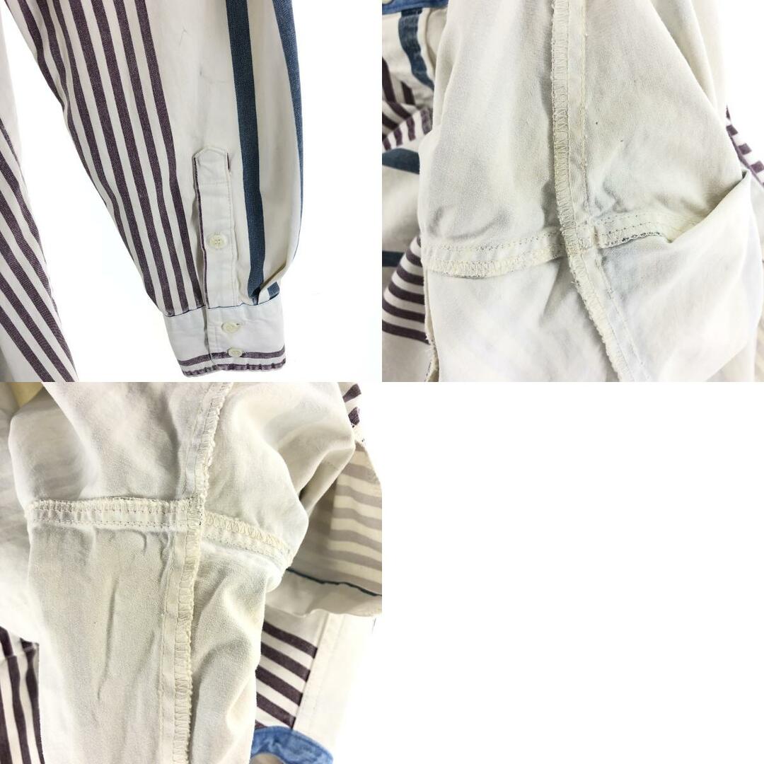 80~90年代 ラングラー Wrangler ストライプ柄 スタンドカラーシャツ USA製 メンズM ヴィンテージ /eaa378530 9