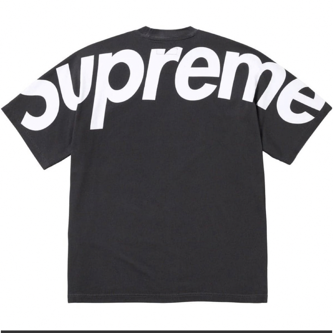 L Supreme split s/s top black 黒 Tee