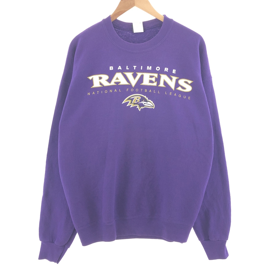 NFL NFL BALTIMORE RAVENS ボルチモアレイブンズ プリントスウェットシャツ トレーナー メンズXL /taa001866