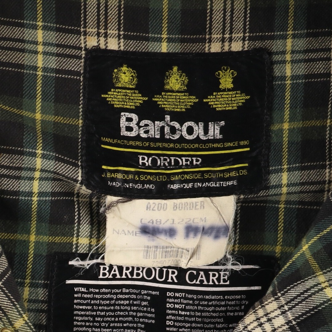 Barbour(バーブァー)の古着 90年代 バブアー Barbour BORDER ボーダー 旧3ワラント ワックスコットン オイルドジャケット 英国製 C48 メンズXXL ヴィンテージ /eaa372646 メンズのジャケット/アウター(その他)の商品写真