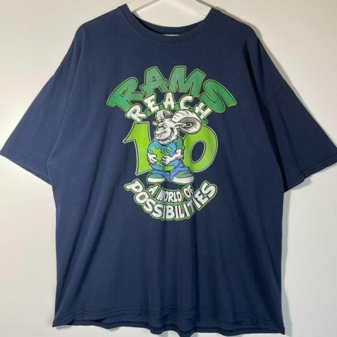 【アメリカ❗️】90sアートペイントプリント半袖Tシャツ　2XLビッグサイズ64cm袖丈