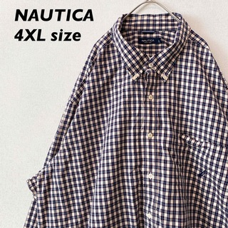 ノーティカ(NAUTICA)のノーティカ　長袖シャツ　ボタンダウン　チェック　刺繍ロゴ　男女兼用　4XLサイズ(シャツ)