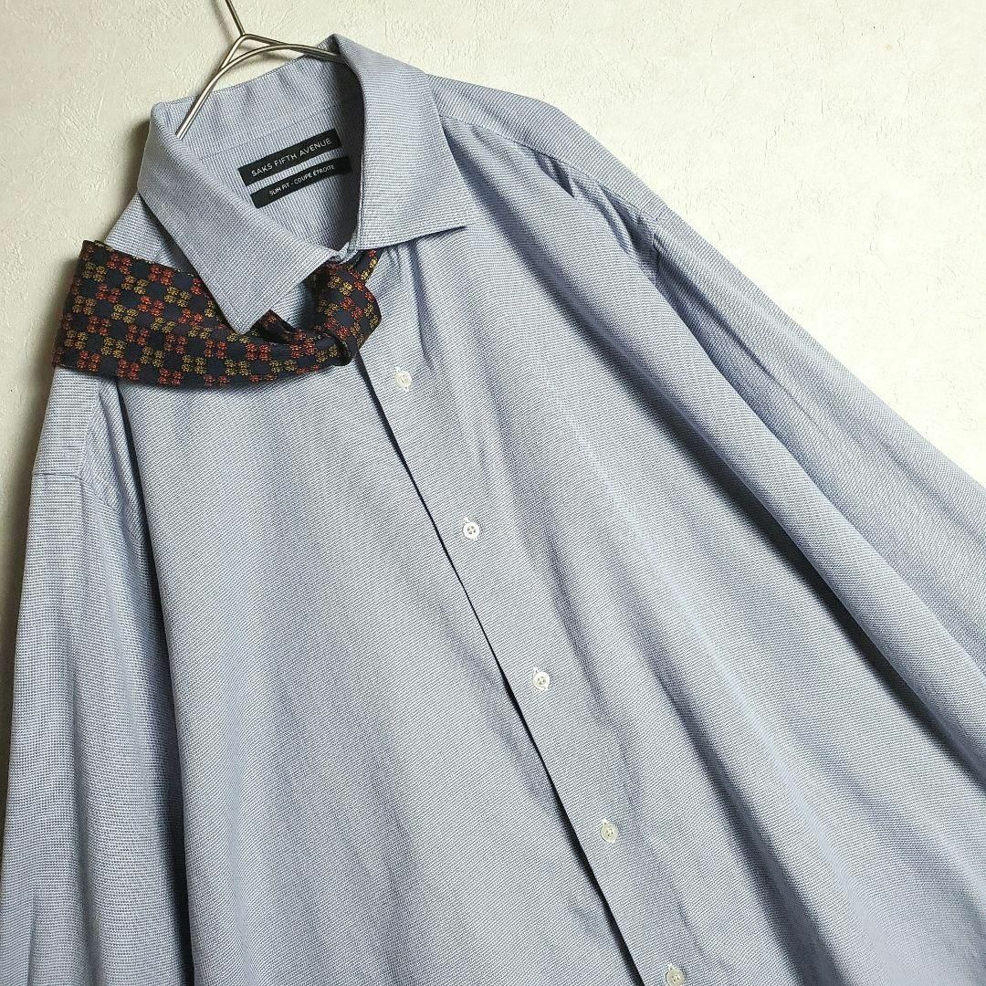 【ネクタイシャツ×ボロスウェット ネイビー 紺 英字プリント 古着】