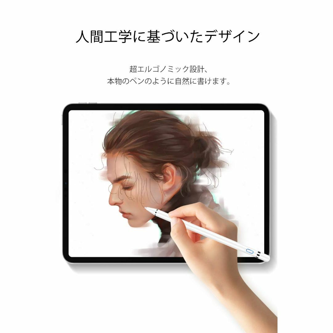 【色: ホワイト】iPadペンシル スタイラスペン MEKOタッチペン iPad 6