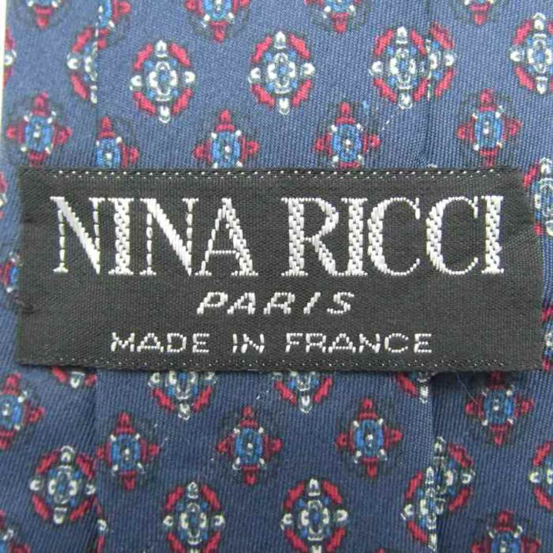 NINA RICCI(ニナリッチ)のニナリッチ ブランドネクタイ 小紋柄 ドット 花柄 シルク フランス製 メンズ ネイビー NINA RICCI メンズのファッション小物(ネクタイ)の商品写真