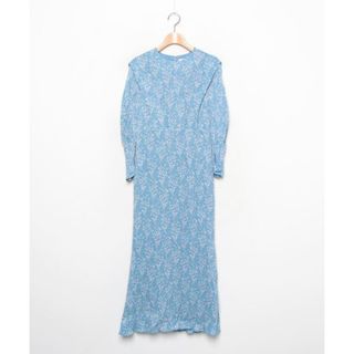 希少 Flower Hand-printed Tucked Dress