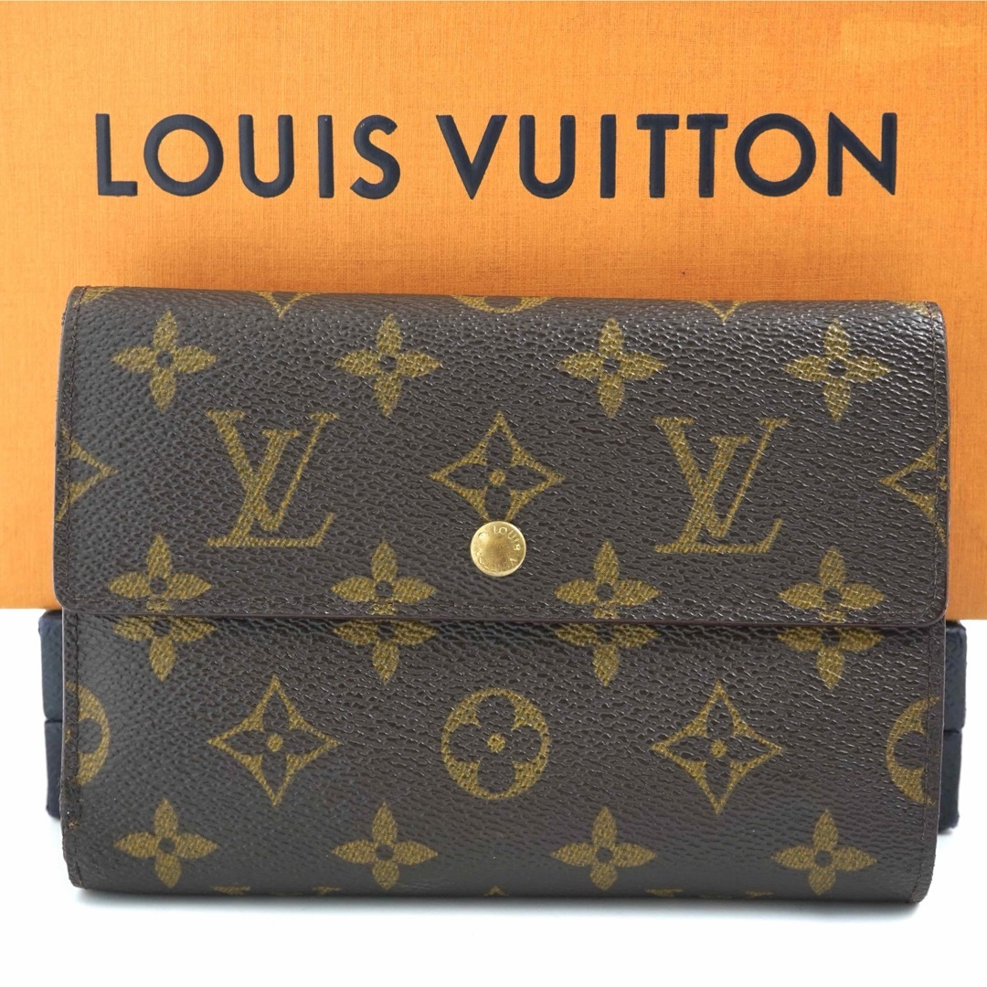 【美品】LOUISVUITTON モノグラム　ポルトトレゾール　三つ折り