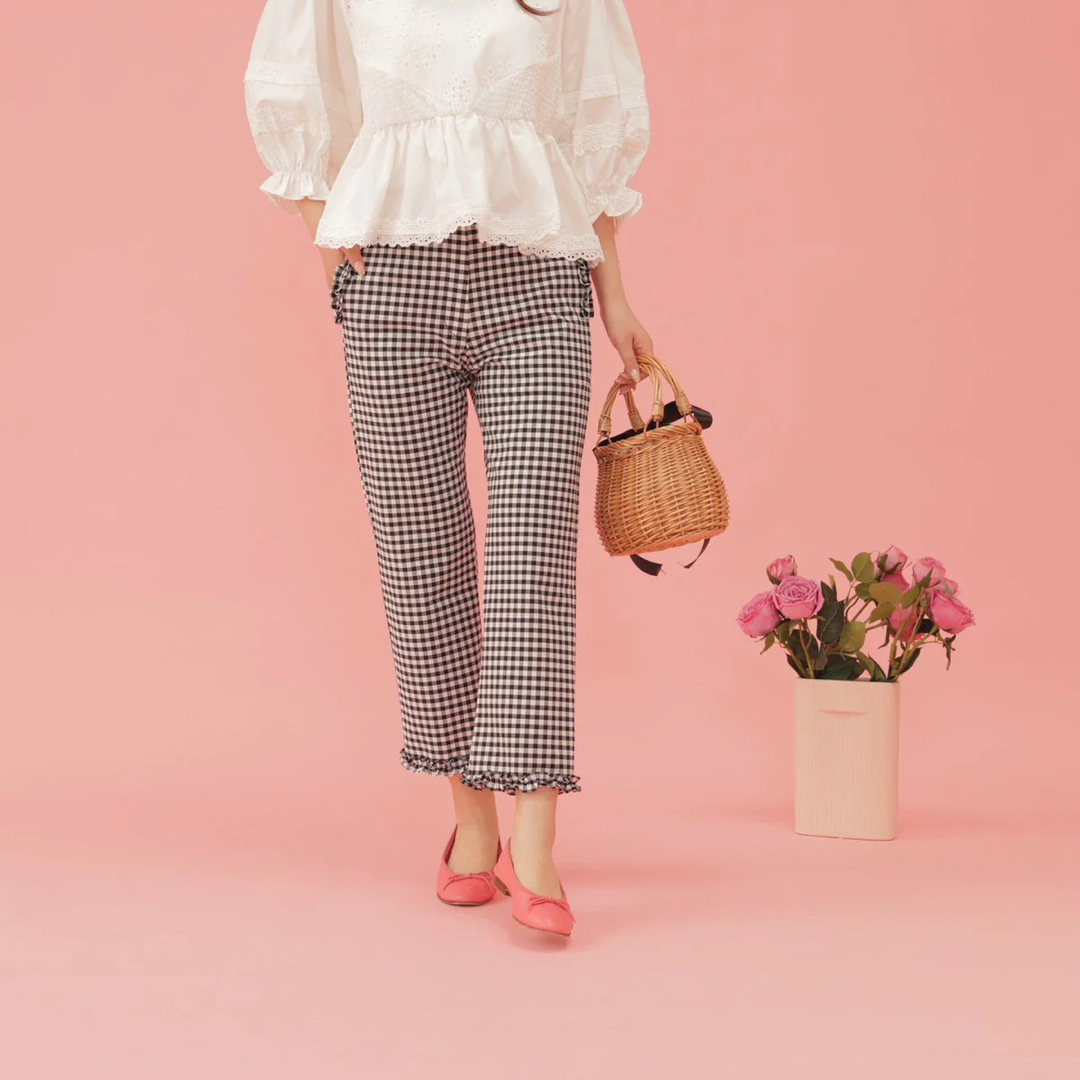 maison marble♡ Frill Gingham Pants